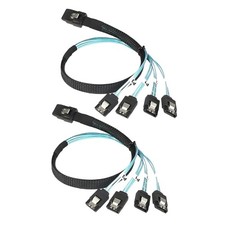 2x Mini SAS to 4-SATA SFF-8087 Multi-Lane Forward Breakout Internal Cable 50CM