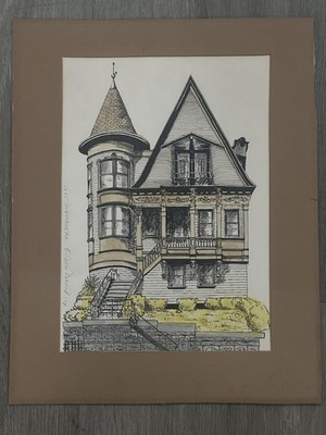 Original 1978 San Francisco Victorian House Architectural Rendering Art