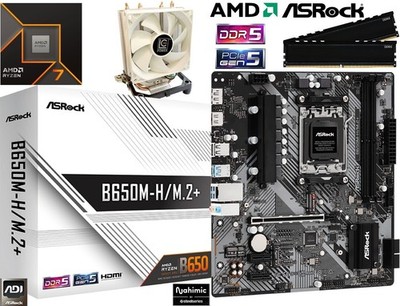 PC Aufrüstkit Bundle AMD Ryzen 7 7700 bis 64GB DDR5 mit ASRock B650M-H/M.2+