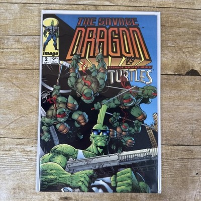 The Savage Dragon #2 vs. Ninja Turtles (Image Comics July 1993) High Grade VF/NM