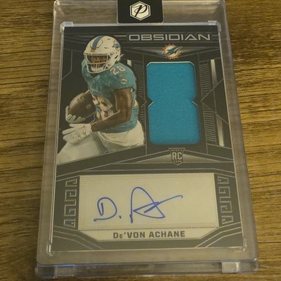 Panini 2023 Obsidian De'Von Achane Dolphins RC Patch Auto #211 /199
