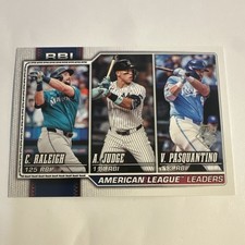 Topps 2025 Series One Cal Raleigh Aaron Judge RBI Leaders Card #211
