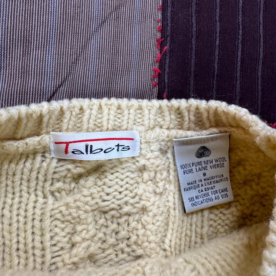 Vintage 90's Talbot Cable Knit Butter Yellow Sweater Pure Wool Size S - Image 2 of 4