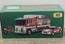 Hess Fire Truck Fire Chief Car & Rescue Motorcycle 2024 60th Anv. Model NEW
