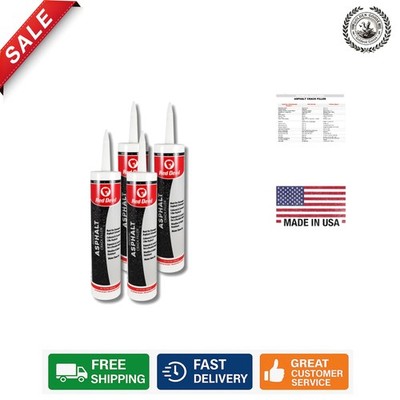 Weatherproof Asphalt Crack Sealer 10.1 oz - Flexible & Easy Application, 4 Pack