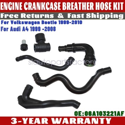 Crankcase Breather Vent Hose Pipe Kit Fit AUDI A4 B6 A6 VW Passat B5 1.8T AWT