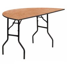 Flash Furniture Half Round Folding Table, Wood Top, Wood Grain YT-WHRFT60-HF-GG