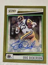 2022 Score Eric Dickerson Signed #160 Gold Zone #8/50 - RAMS
