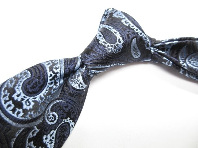 VERSACE Men's Tie Silk Black And Light Blue Italy thumbnail 6