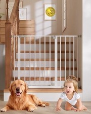 InnoTruth 29.540.75" Baby Gate for Stairs, 30" Tall Dog Gates for Doorways Hal