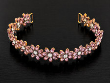 Czech Rhinestone Headband Tiny Flowers Unique - FREE SHIPPING