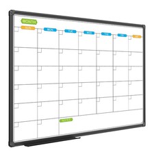 Magnetic Dry Erase Calendar Whiteboard, 36x24 Inch, Black Frame