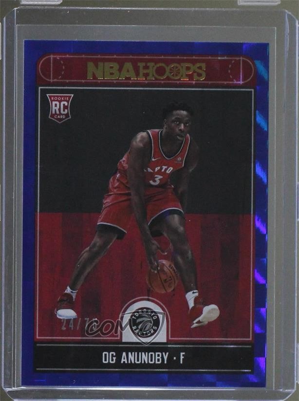 2017-18 Panini NBA Hoops Blue Checkerboard 24/75 OG Anunoby #273 7b5