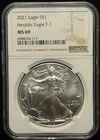 2021 - NGC MS 69 - American Silver Eagle One Dollar S$1 999 Fine 1 Oz Coin -117