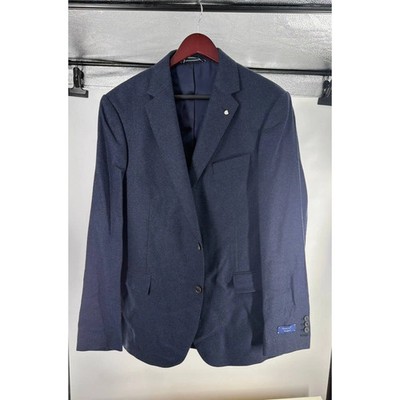 GANT Men's Herringbone Blazer Navy Tailored Fit Wool Sport Coat NWT