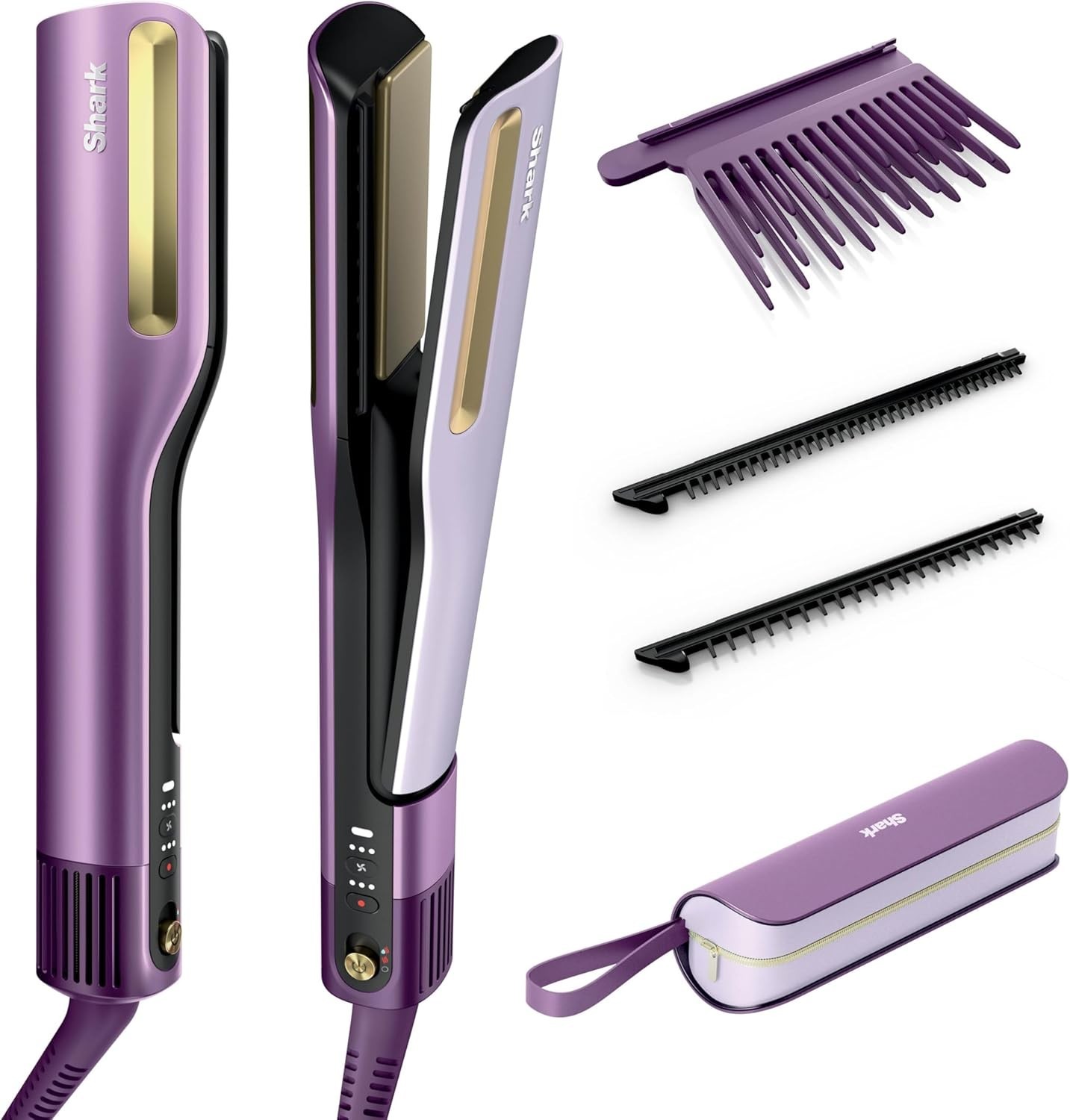 Shark SilkiPro Hair Straightener & Dryer | Ceramic Wet to Dry NEW BOXED PLUM