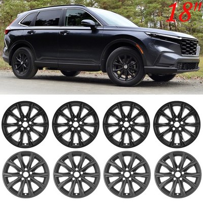 4 fit Honda CRV EX L 2023-2025 Black 18'' Wheel Skins Snap On Rim Covers HubCaps