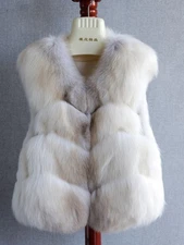  Fox Fur Vest Fur Outer Autumn and Winter Women's Casual V-neck Gilet Waistcoat