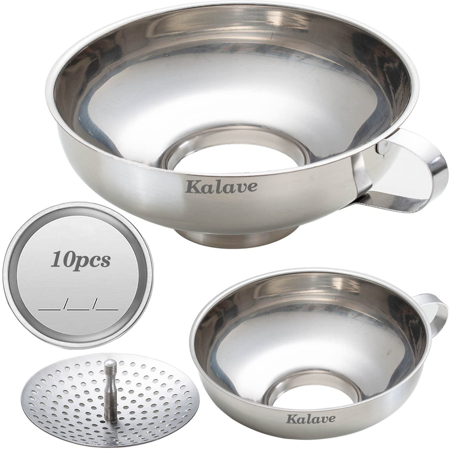 Kalave Food Grade Stainless Steel Canning Funnel with Silver Finish