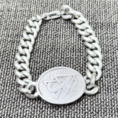VTG Sterling 925 Scientology Clear/ Curb Link Oval Insignia 8in Bracelet 42.7 Gr - Picture 10 of 10