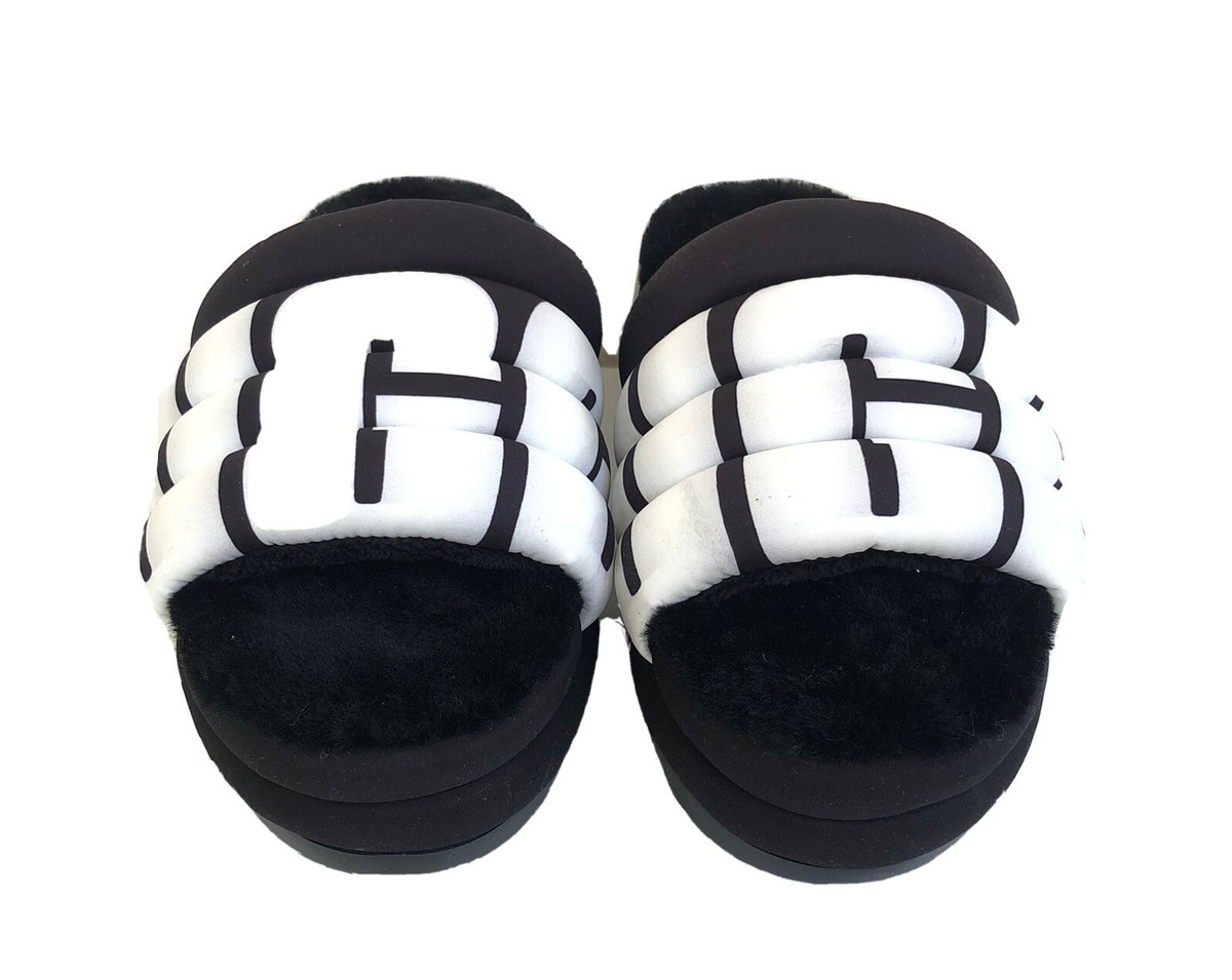 Ugg Fluff Yeah Slide Sandal Ugg Slides Blue And White UGG MAXI
