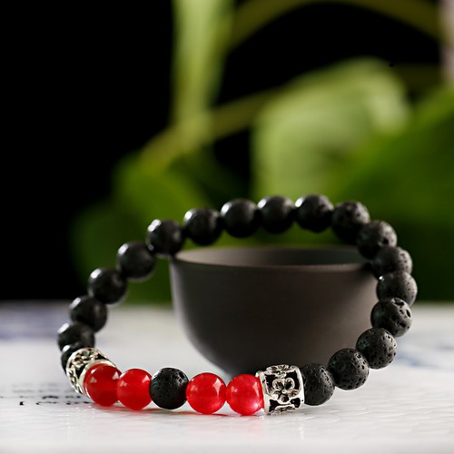 Pulsera Pareja para Hombres Mujeres Yoga Curación Piedra Roja Cuentas Hechas a Mano Pulseras - Imagen 9 de 14