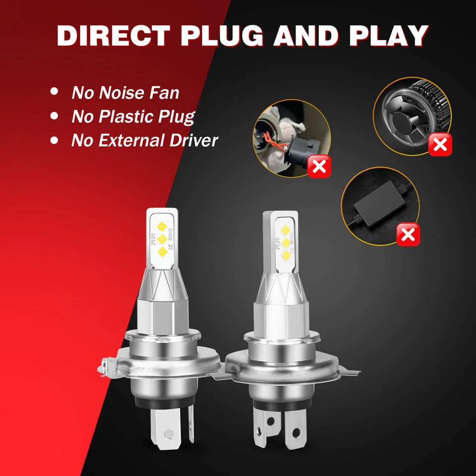 Faros LED H4 9003 para Yamaha FZR400 FZR600R FZR750R FZR1000 GTS1000A Foto 3 de 4