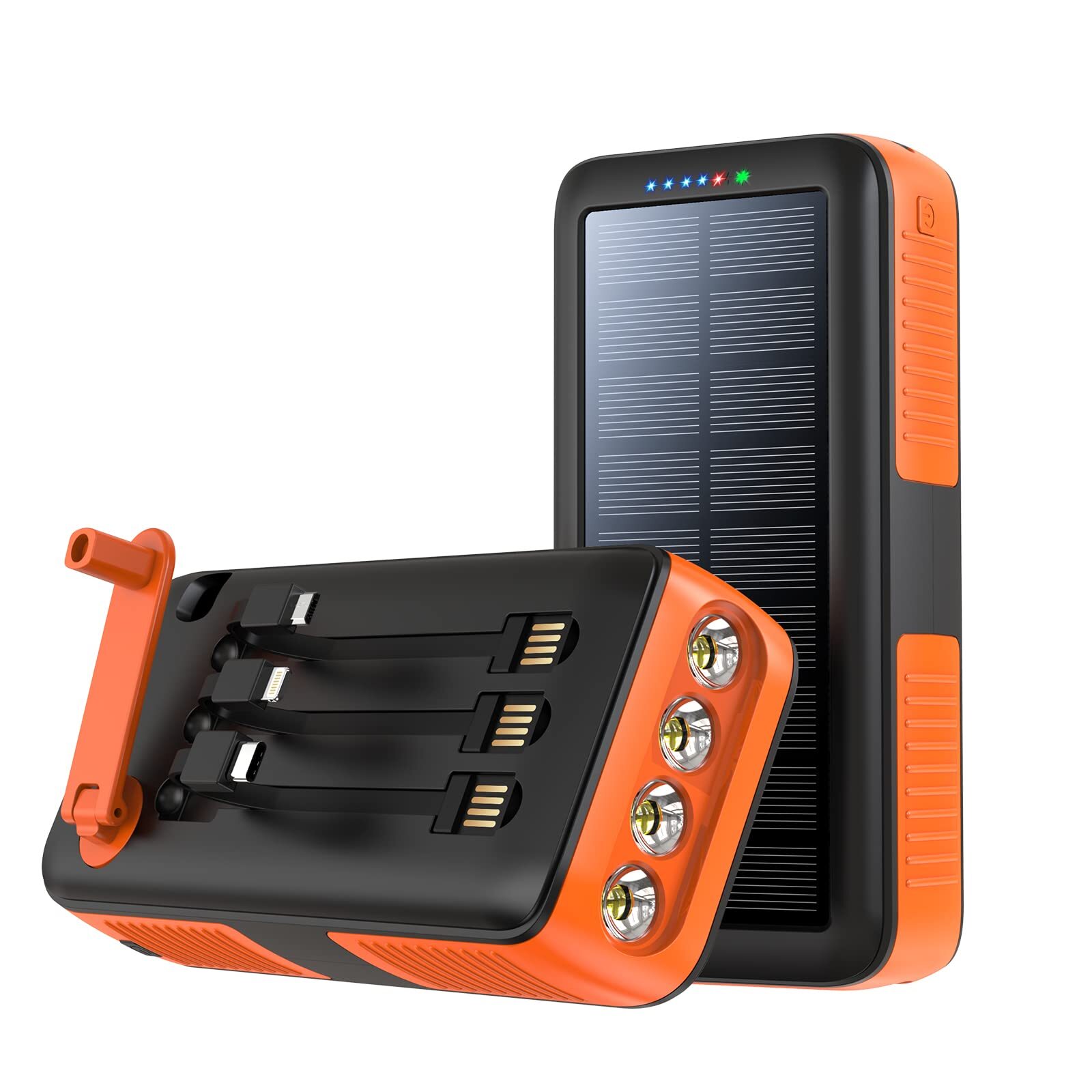 Solar Charger Power Bank 63200mAh, Portable Charger with Dual Outputs & Dual ...