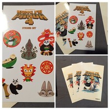  3 Promo Kung Fu 4 Panda Sticker Sets Dreamworks Promotional
