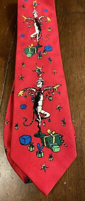 Dr. Seuss Christmas Men's Neck Tie EUC Festive Colorful Bright Classic Nostalgic