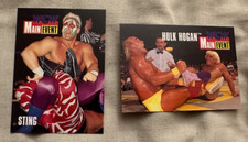 STING & HULK HOGAN 2-Card Promo Set from 1995 WCW CARDZ set w/ RIC FLAIR * RARE
