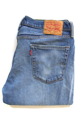Levi's 514 Slim Straight Leg Herren Jeans W34 L32 Mittelblau Stretch Denim LEVH424