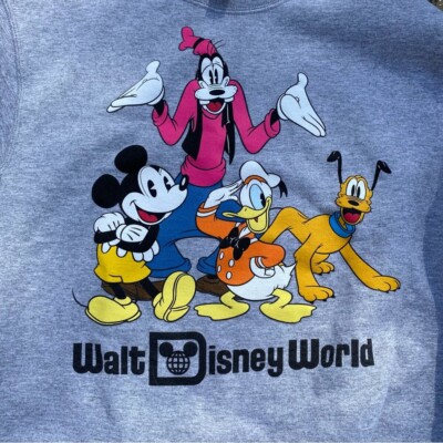 Walt Disney World Parks Mickey Donald Goofy Pluto Sweatshirt Small