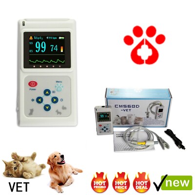 Veterinary SPO2 Pulse Rate Monitor PC Software Tongue Ear Sensor Pulse Oximeter