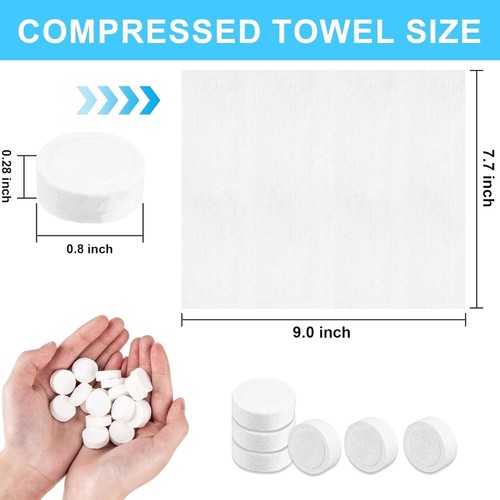 220 Pcs Compressed Towels, Portable Compressed Towel Tablets, Mini Compressed - Picture 2 of 7