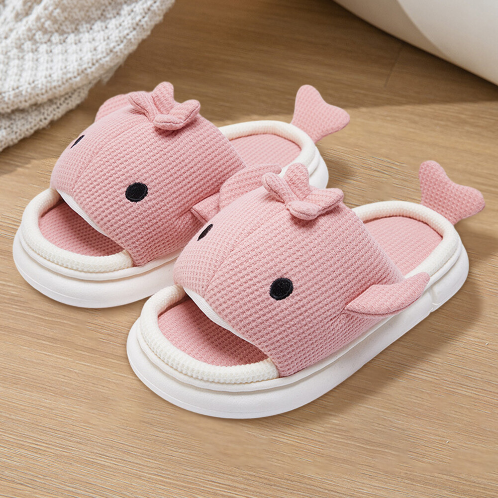 SAOLA Pantofole donna cartone animato suola spessa antiscivolo punta aperta balena per 4 stagioni