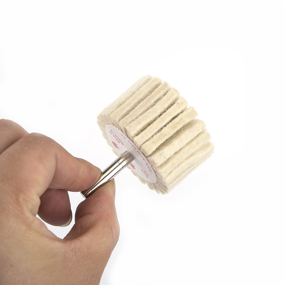 2/6pcs Wool Felt Polishing Buffing Pad Waxing Head Wheel For Rotary