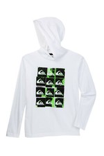Quiksilver Boy's L/S Hooded Shirt POP IRRITATION - WHT - Large - NWT