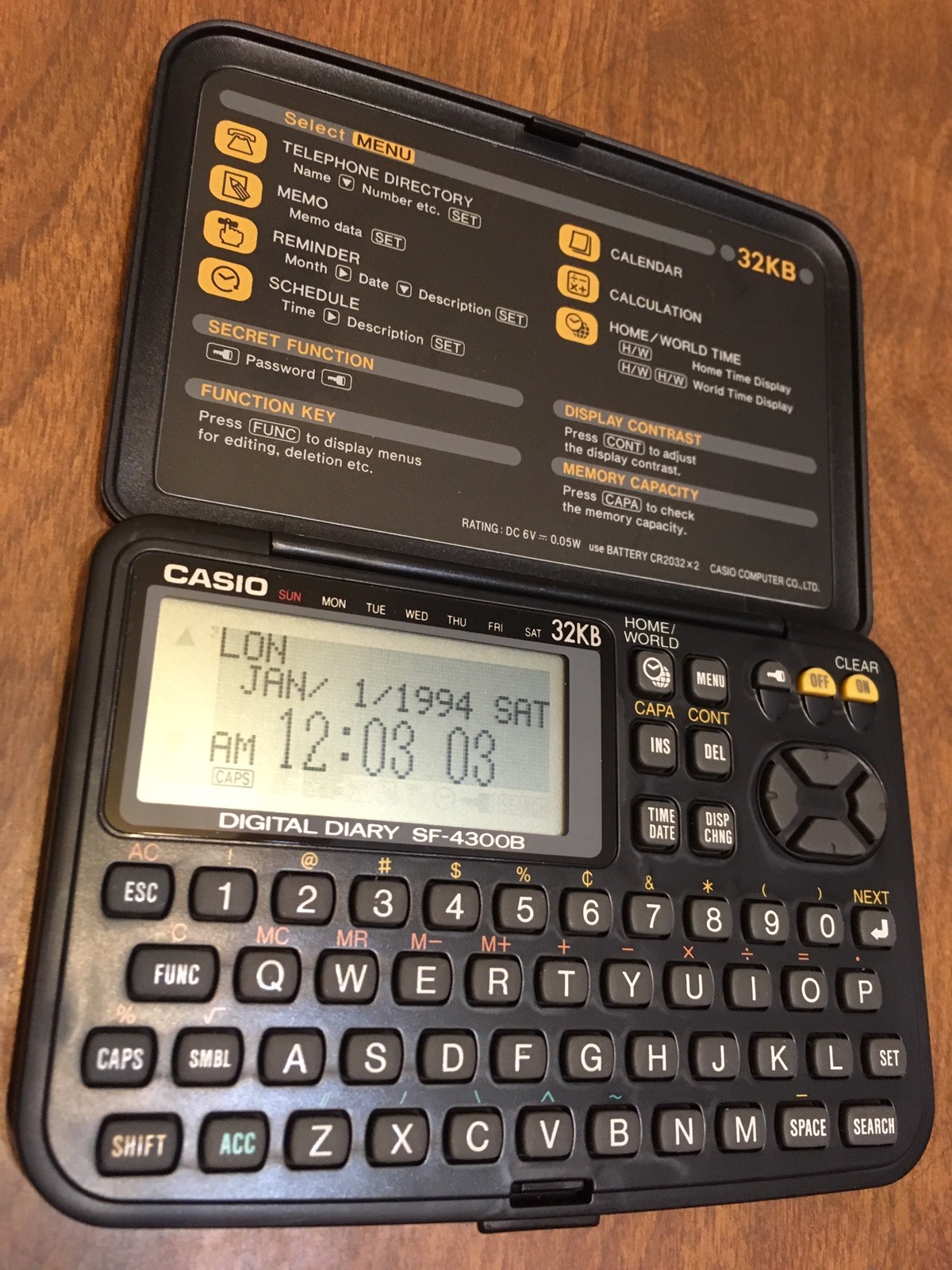 Casio 32kb Digital Diary Sf-4300b Pocket Electronic Organizer Batteries for  sale online | eBay