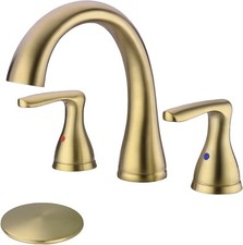 8 Inch Bathroom Faucet 3 Hole Gold Lavatory Basin Sink Faucet, Brushed Gold