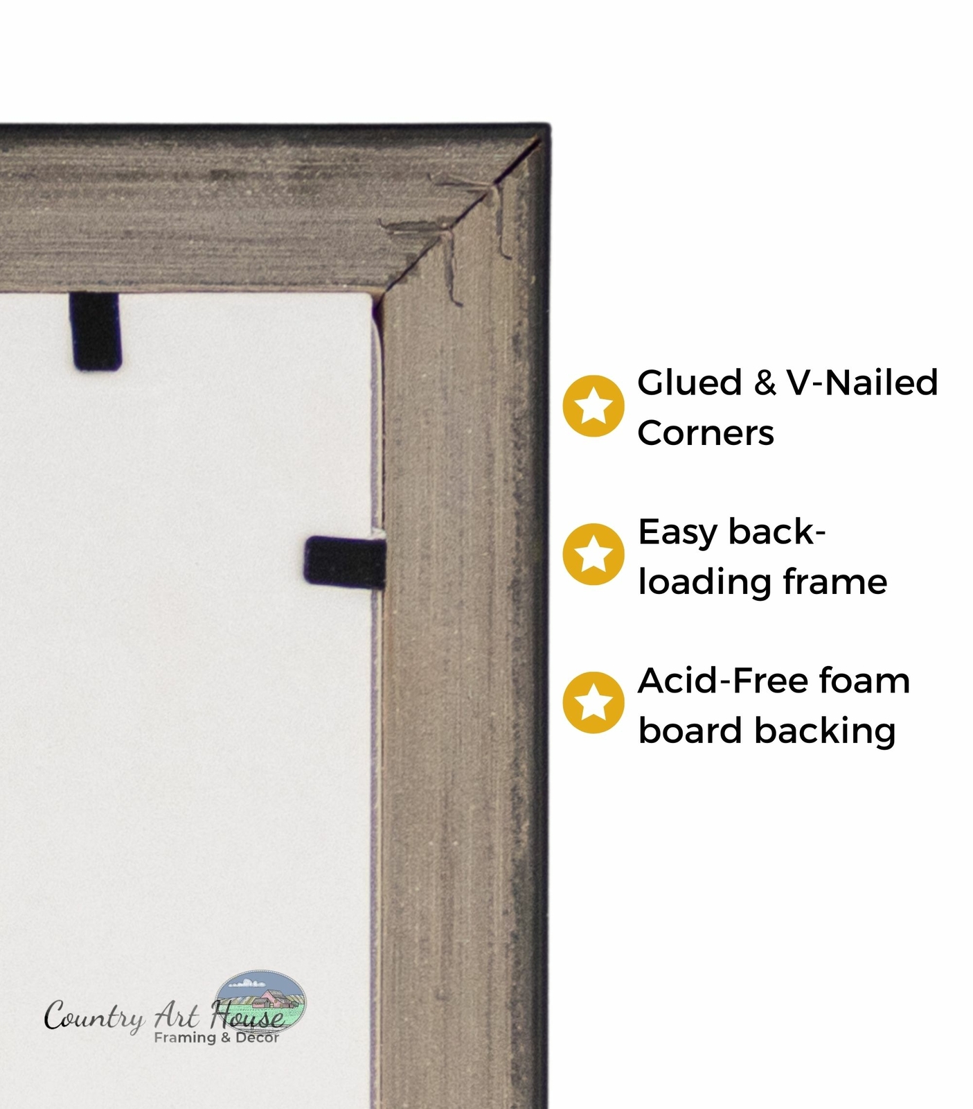 5x25 - 5 x 25 Charcoal Flat Solid Wood Frame with UV Framer's Acrylic ...