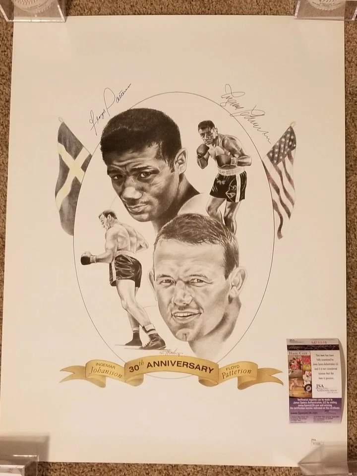 Floyd Patterson(d) & Ingemar Johansson(d) Dual Signed 18x24 30th Ann. JSA COA - Image 2 of 4