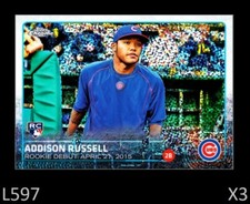 1-2015 TOPPS CHROME UPDATE ROOKIE DEBUT MEGA BOX ADDISON RUSSELL CUBS ROOKIE QTY