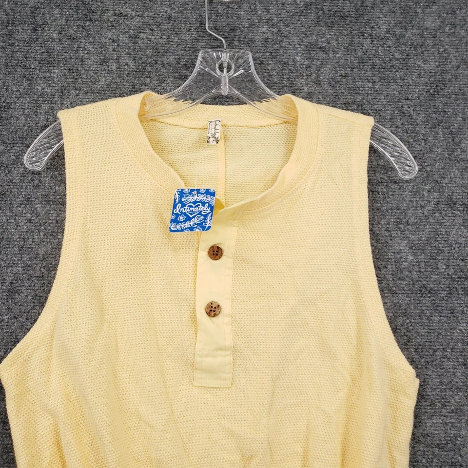 NUEVO Body Free People Mujer XS Amarillo Peek Aye Tanga Elástico Sin Mangas Foto 3 de 4