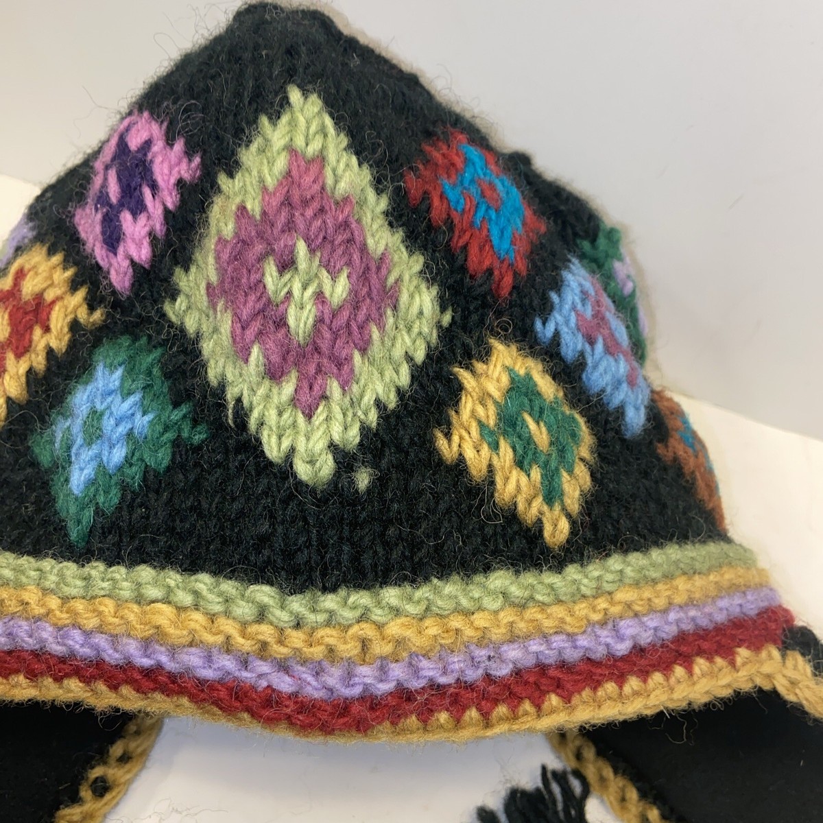Rising Tide  colorful handmade wool hat Rising Tide Toboggan Wool Hat Cap Multi-Colored Art Design  main image 4