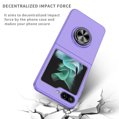 Smukłe etui magnetyczne do Samsung Galaxy Z Flip 6/5/4/3 Metalowy uchwyt pierścieniowy Kickstand - Zdjęcie 3 z 24