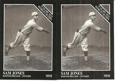 2 CARD 1991 CONLON SAM JONES BASEBALL CARD LOT #140