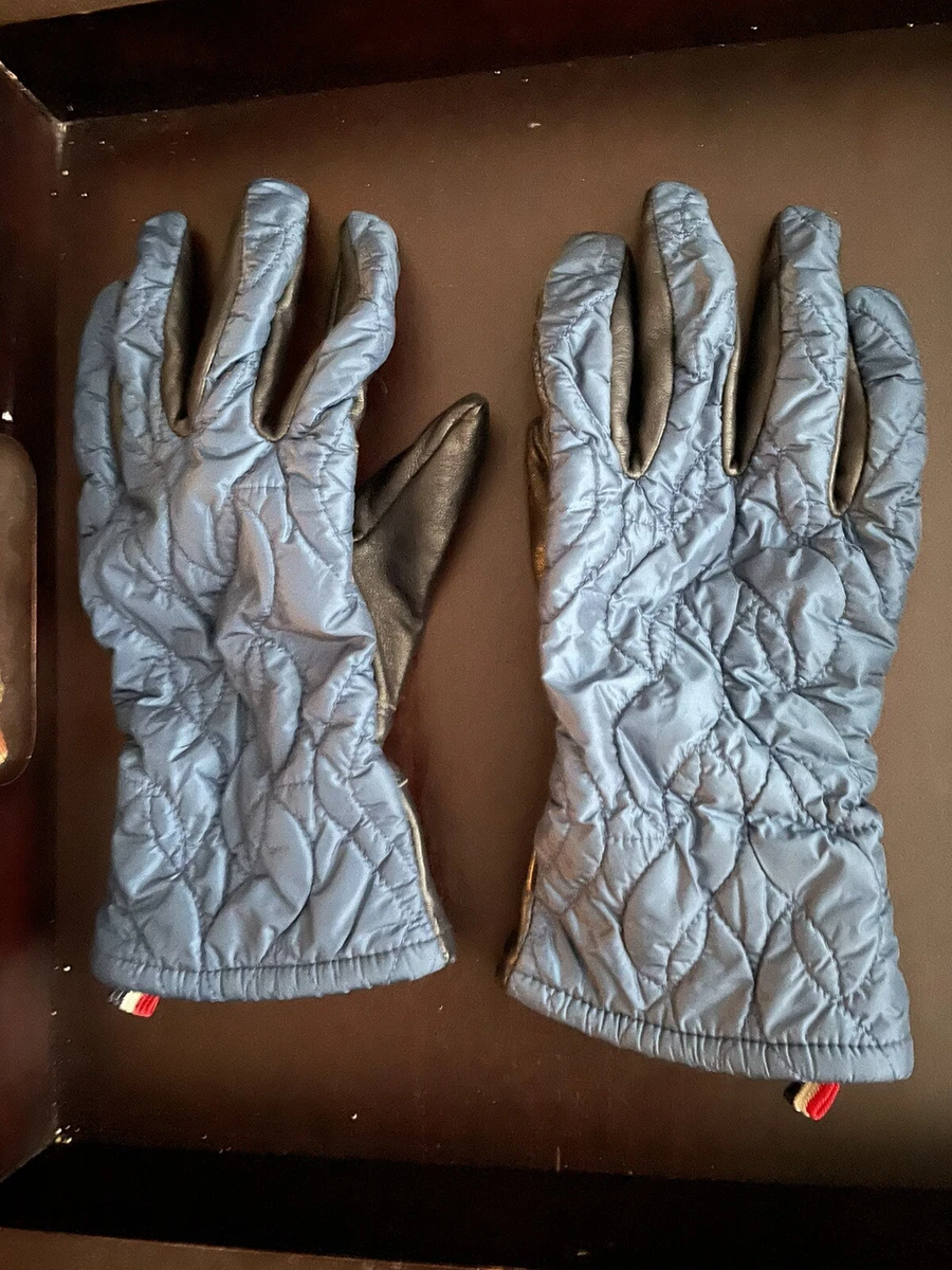 MONCLER QUILTED LAPUS FABRIC WOOL LINING WINTER MENS GLOVES M ITALY