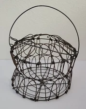 Vintage Wire Primative Egg Basket