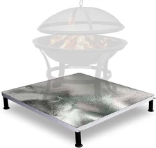Fire Pit Heat Shield , Deck Defender and Grass Guard Pre-Insulated Steel 26"x26"
